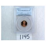TWO (2) 2002-S One Cent PCGS graded PR69 RD DC