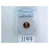 TWO (2) 2001-S One Cent PCGS graded PR69 RD DC
