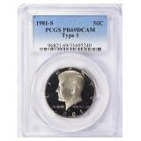1981-S Kennedy Half $ Type 1 PCGS Proof-69 DCAM