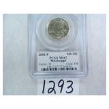 2002-P Mississippi Quarter PCGS Graded MS67