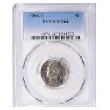 1963-D Jefferson Nickel PCGS MS-64