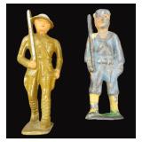 TWO (2) Vintage 3' Lead Soldiers
