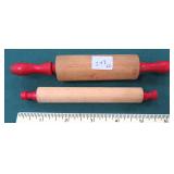 TWO (2) Child Toy Wooden Rolling Pins, 6.25'