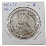 1958 One Peso of Mexico
