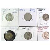 SIX (6) Silver War Nickels ($20.28 Melt Value