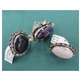 Three (3) German Silver Rings incl. Sizes 6,8,8