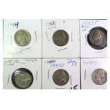 SIX (6) Silver War Nickels ($20.28 Melt Value