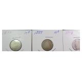 Three (3) Silver Seated Liberty Dimes