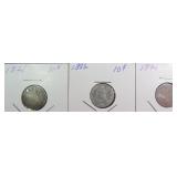 Three (3) Silver Seated Liberty Dimes