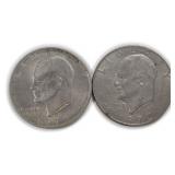 TWO (2) IKE Dollars, 1971 and 1972
