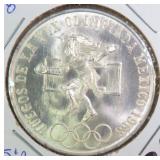 Silver 1968 Mexico 25 Pesos Olympics