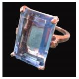 Sterling Silver Ring with Large Blue Stone, Houma