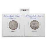 TWO (2) Bison Nickels