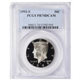 1992-S Kennedy Half Dollar PCGS Proof-70 DCAM