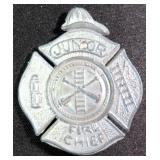 Vintage Metal Junior Fire Chief Badge