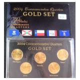 2004 Gold Set State Quarters Display