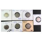 SEVEN (7) "V" Nickels incl. 1883 (No Cents and