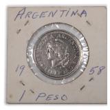 1958 Argentina 1 peso
