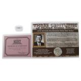 Silver 1976 Kennedy Half Dollar Display
