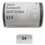 $10 Unopened Roll of UNC Kennedy Half Dollars