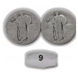 TWO (2) Dateless Silver Standing Liberty Quarters
