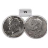 TWO (2) IKE Dollars, 1972 and 1978