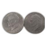 TWO (2) IKE Dollars, 1971 and 1976