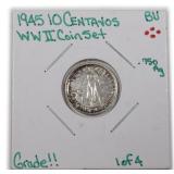 Philippines 1945 10 Centavos Silver Coin