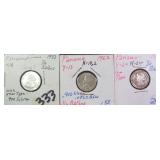 Three (3) Silver Panama 1/10 Balboa Coins, $13.14