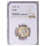 1938 Washington Quarter NGC Proof-68 (Toned) $8750