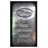 Italian Five Troy Ounce .999 Fine Silver Bar