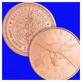 1 oz Liberty or Death Copper Bullion Round
