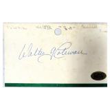 Walter Coleman Signed Index Card (1955-1960)