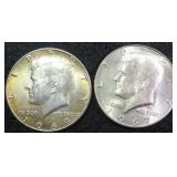 TWO (2) 40% Silver Kennedy Half Dollars
