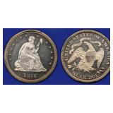 1878 Seated Liberty Quarter PCGS Proof-63 CAMEO