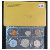 1964 Proof Set, Silver Coins (3) Unopened
