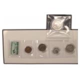 1944 Coin Set with Stamp incl. Silver