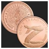 ONE oz Donï¿½t Tread on Me Copper Bullion Round