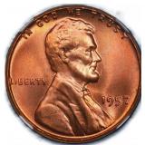 $4300 Guide: 1957 Lincoln Cent NGC MS-67 RD