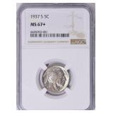 $6500 NGC Guide: 1937-S Buffalo Nickel NGC MS-67+