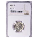 1936 Buffalo Nickel NGC MS-67+ $3000