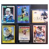 SIX (6) Signed Football Cards incl. Herb Adderly,