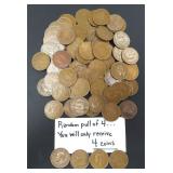 Four (4) 1952 New Zealand Copper Large Pennies