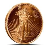 TWO (2) St. Gaudens One Ounce Copper Rounds SG