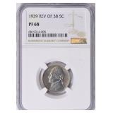 1939 Jefferson Nickel Reverse of 1938 NGC Proof-68