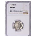 $6500 NGC Guide: 1937-S Buffalo Nickel NGC MS-67+