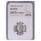 1939 Nickel Reverse of 1940 NGC MS-68 5FS