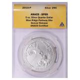 2015-P ATB 5 oz. Silver Quarter Blue Ridge ANACS