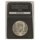 1970-D 40% Silver Kennedy Half Dollar, Slabbed