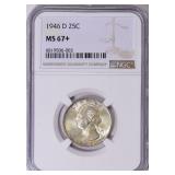 $2250 NGC Guide: 1946-D Quarter NGC MS-67+ Toned
